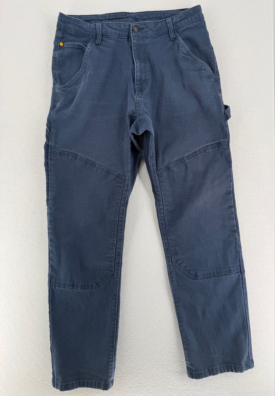 CAT Caterpillar Work Pants Mens 34x32 Blue Double Knee Carpenter Utility Stretch